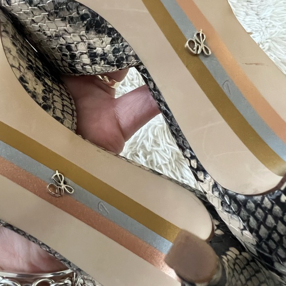 Sam Edelman Janessa Buckle Front Snakeskin Pointed Toe Mule - Size 7 - new - Picture 6 of 9